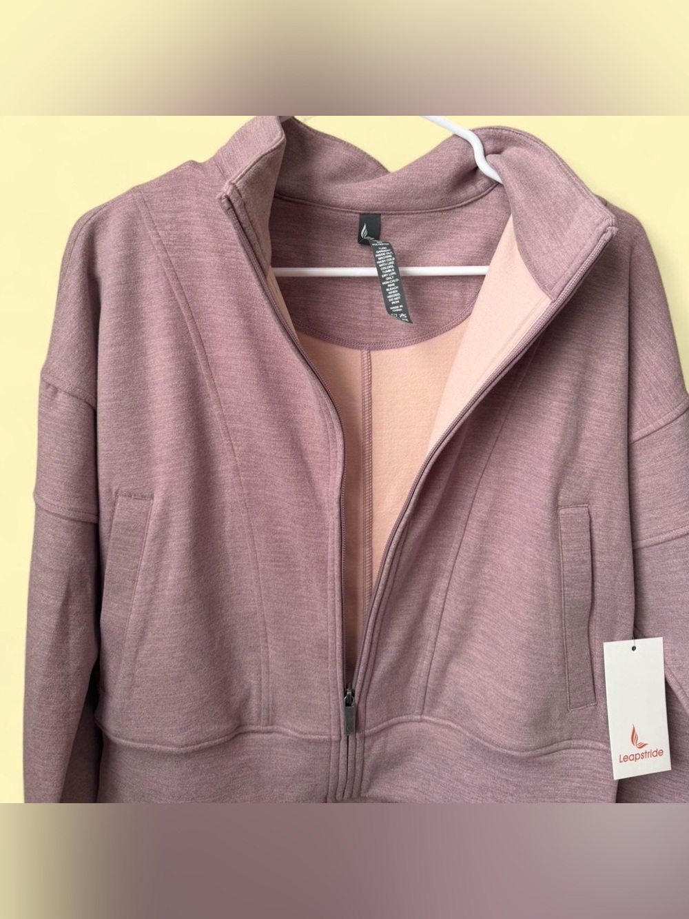 Women’s Mauve Varsity Jacket - Zip Front
